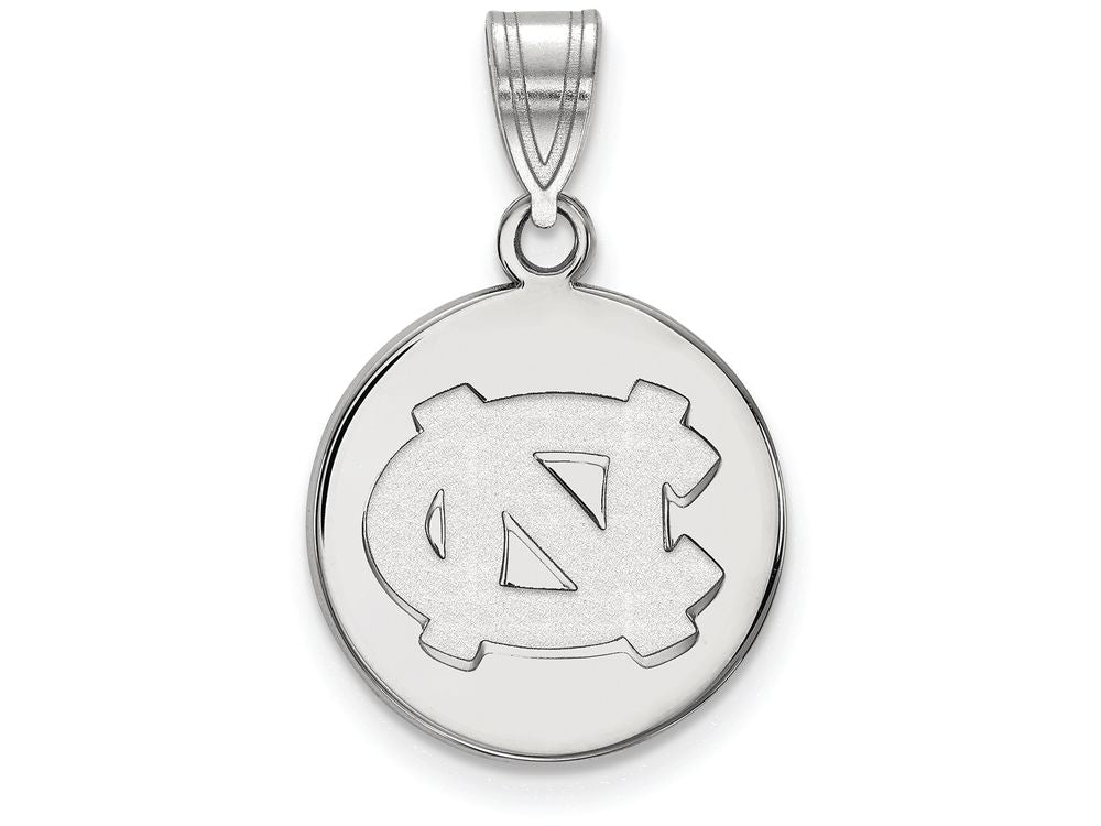 10k White Gold Logoart University Of North Carolina Medium Disc Pendant