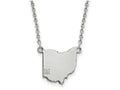 Logoart 10k White Gold Miami University State Necklace