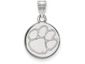 10k White Gold Logoart Clemson University Small Disc Pendant