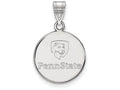10k White Gold Logoart Penn State University Medium Disc Pendant