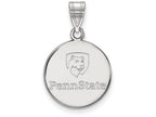 10k White Gold Logoart Penn State University Medium Disc Pendant