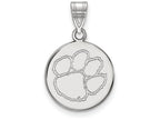 10k White Gold Logoart Clemson University Medium Disc Pendant