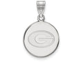 10k White Gold Logoart University Of Georgia Medium Disc Pendant