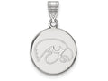 Logoart 10k White Gold University Of Iowa Medium Disc Pendant