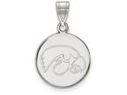 Logoart 10k White Gold University Of Iowa Medium Disc Pendant