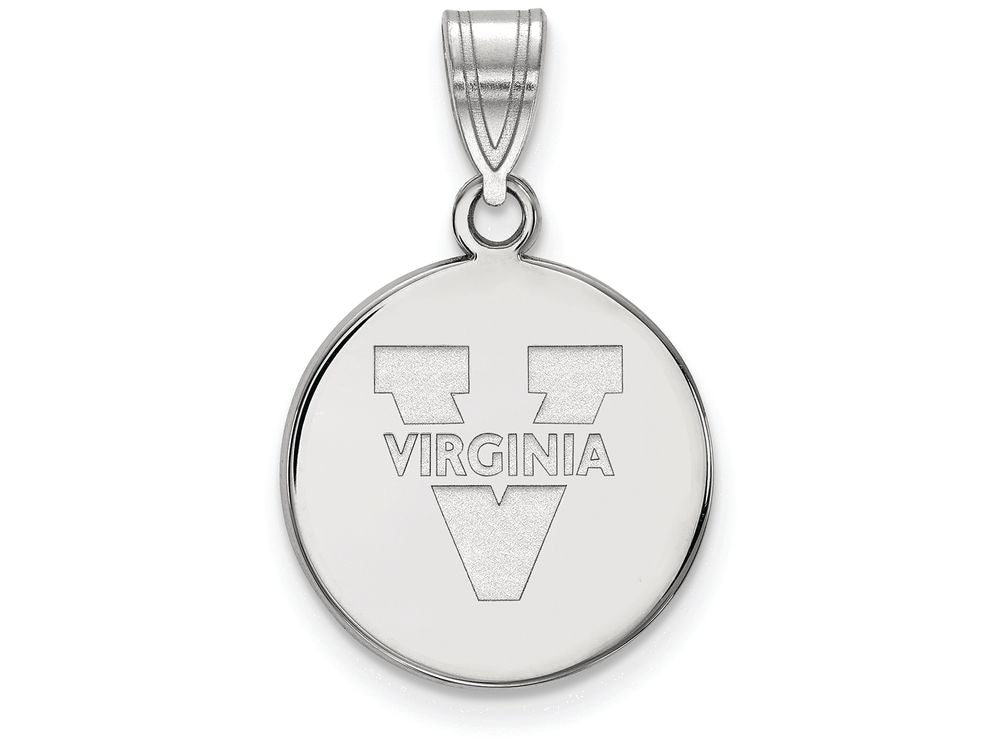 10k White Gold Logoart University Of Virginia Medium Disc Pendant