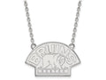 10k White Gold Nhl Logoart Boston Bruins Large Pendant Necklace