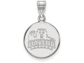 10k White Gold Logoart Baylor University Medium Disc Pendant