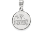 10k White Gold Logoart Baylor University Medium Disc Pendant