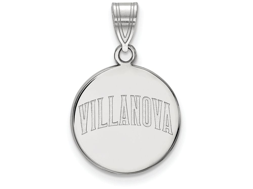 10k White Gold Logoart Villanova University Medium Disc Pendant