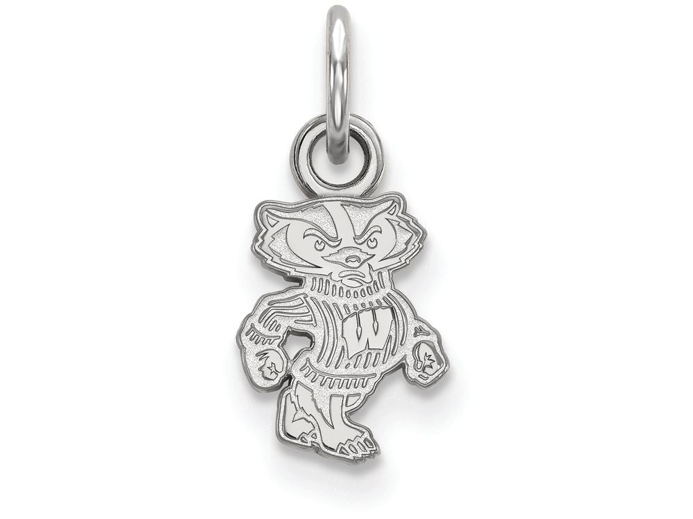 10k White Gold Logoart University Of Wisconsin Extra Small Pendant