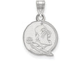 10k White Gold Logoart Florida State University Small Pendant