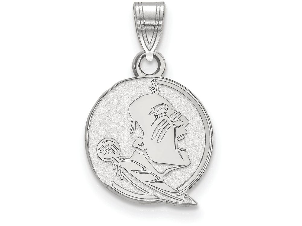 10k White Gold Logoart Florida State University Small Pendant