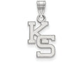 10k White Gold Logoart Kansas State University Small Pendant