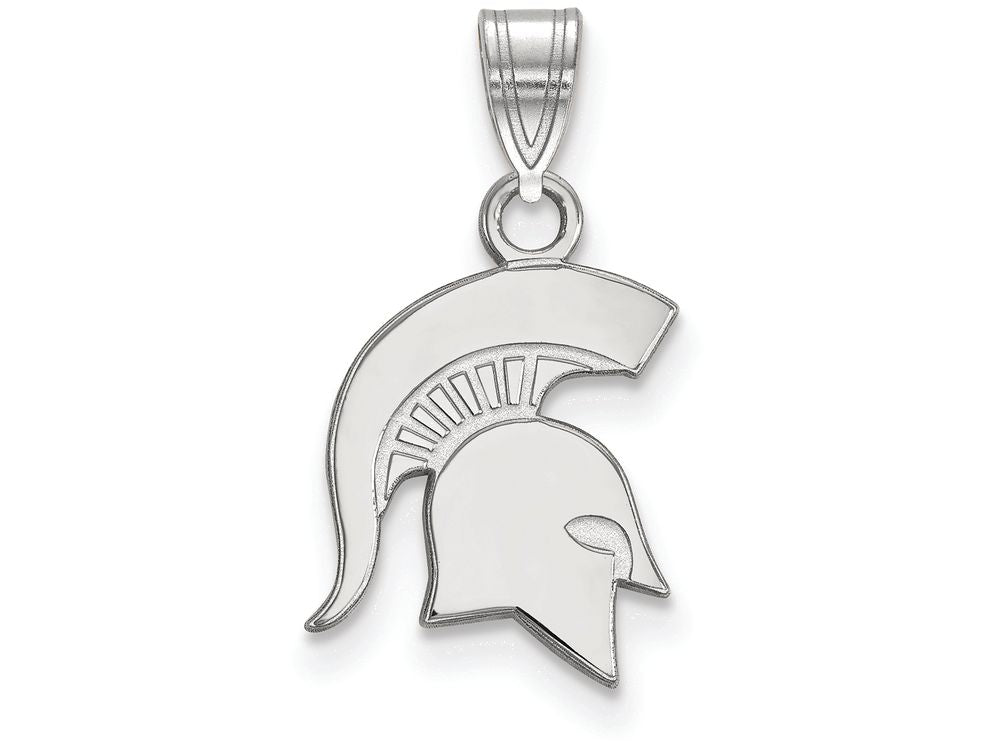 10k White Gold Logoart Michigan State University Small Pendant