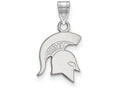 10k White Gold Logoart Michigan State University Small Pendant
