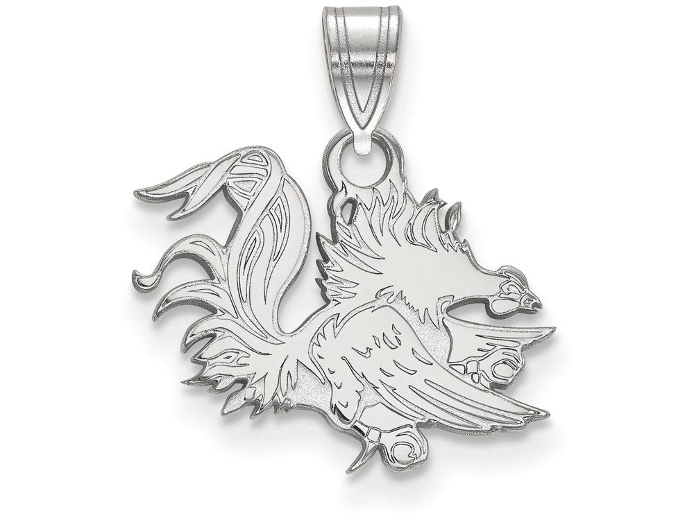 10k White Gold Logoart University Of South Carolina Small Pendant