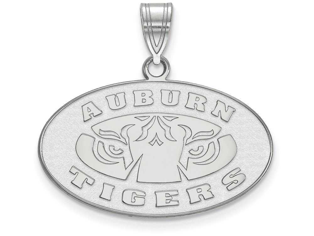 10k White Gold Logoart Auburn University Medium Pendant