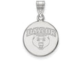10k White Gold Logoart Baylor University Medium Disc Pendant