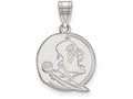 10k White Gold Logoart Florida State University Medium Pendant