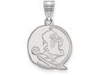 10k White Gold Logoart Florida State University Medium Pendant