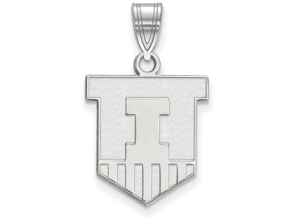 10k White Gold Logoart University Of Illinois Medium Pendant
