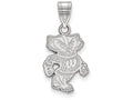 10k White Gold Logoart University Of Wisconsin Medium Pendant