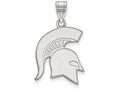 10k White Gold Logoart Michigan State University Large Pendant