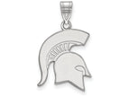 10k White Gold Logoart Michigan State University Large Pendant