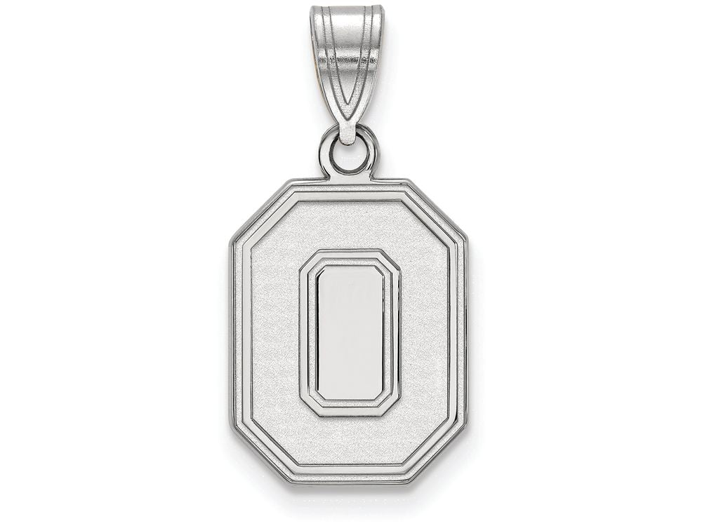 10k White Gold Logoart Ohio State University Medium Pendant