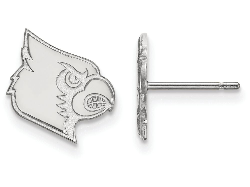 10k White Gold Logoart University Of Louisville Small Post Earrings