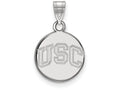 Logoart 10k White Gold University Of Southern California Small Disc Pendant