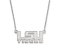 10k White Gold Logoart Louisiana State University Small Pendant Necklace
