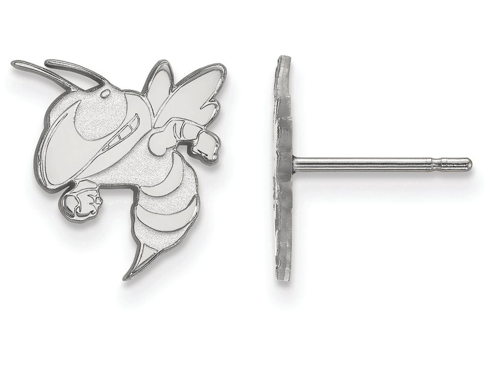 10k White Gold Logoart Georgia Institute Of Technology Small Post Earrings