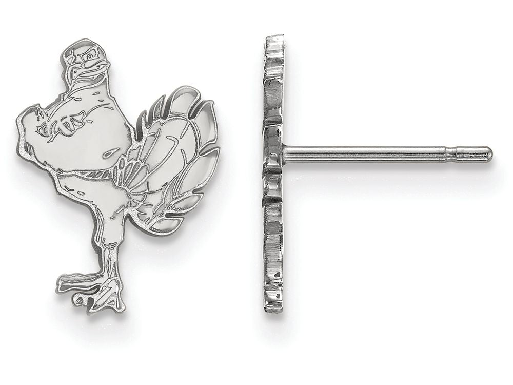 10k White Gold Logoart Virginia Tech Small Post Earrings