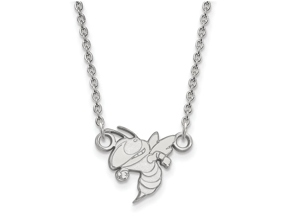 10k White Gold Logoart Georgia Institute Of Technology Small Pendant Necklace