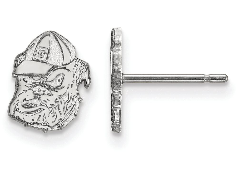 10k White Gold Logoart University Of Georgia Extra Small Post Earrings