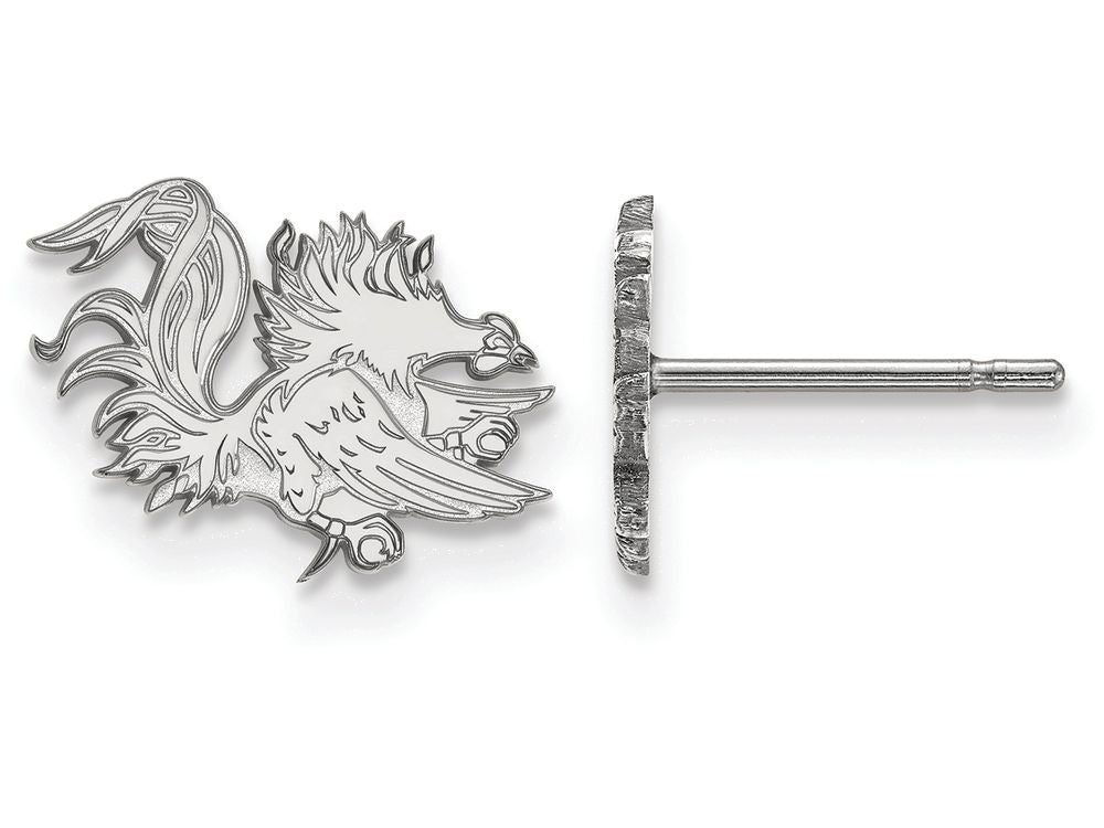 10k White Gold Logoart University Of South Carolina Extra Small Post Earrings