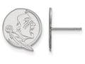 10k White Gold Logoart Florida State University Small Post Earrings