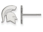 10k White Gold Logoart Michigan State University Extra Small Post Earrings