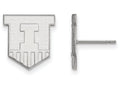 10k White Gold Logoart University Of Illinois Small Post Earrings