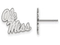 10k White Gold Logoart University Of Mississippi Small Post Earrings