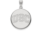 Logoart 10k White Gold University Of Southern California Large Disc Pendant
