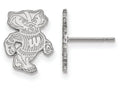 10k White Gold Logoart University Of Wisconsin Small Post Earrings