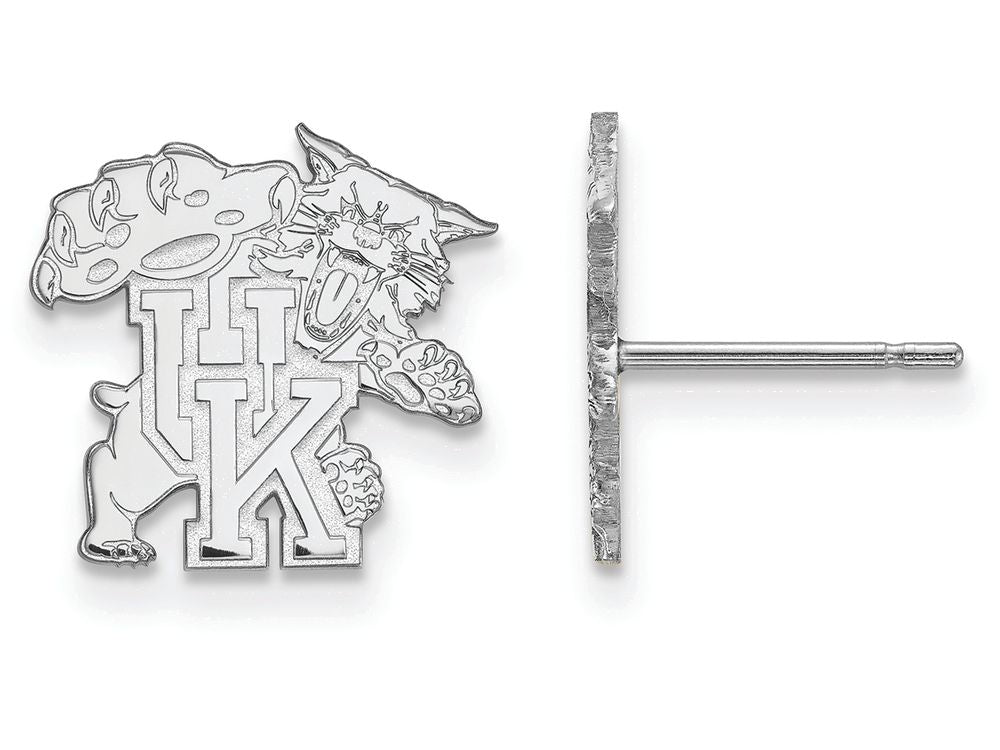 10k White Gold Logoart University Of Kentucky Small Post Earrings