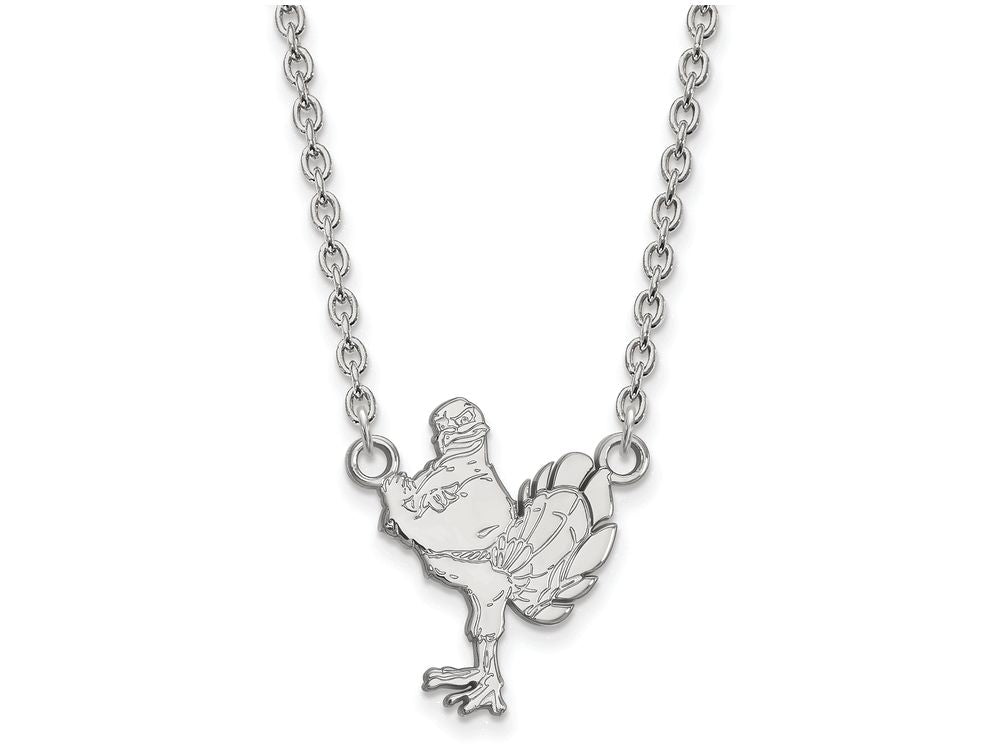 10k White Gold Logoart Virginia Tech Large Pendant Necklace