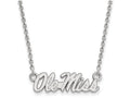 10k White Gold Logoart University Of Mississippi Small Pendant Necklace