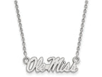 10k White Gold Logoart University Of Mississippi Small Pendant Necklace