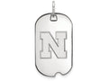 10k White Gold Logoart University Of Nebraska Small Dog Tag Pendant Necklace