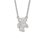 10k White Gold Logoart University Of Wisconsin Large Pendant Necklace